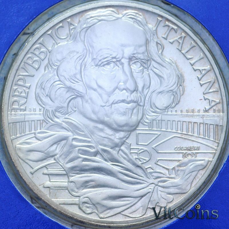 Монета Италия 1000 лир 1998 год. Джованни Лоренцо Бернини. BU
