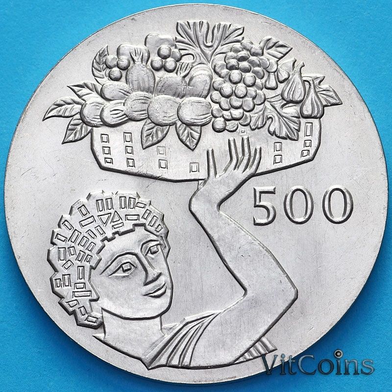 Монета Кипр 500 милс 1970 год.25 лет ФАО