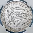 Монета Кипр 45 пиастров 1928 год. 50 лет английскому Кипру. Серебро. Слаб