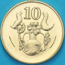 Кипр 10 центов 2004 год. BU