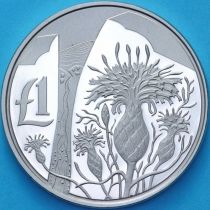 Кипр 1 фунт 2006 год. Василёк акамасский