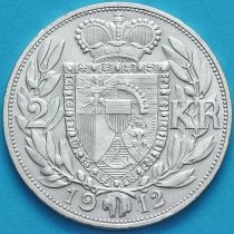 Лихтенштейн 2 кроны 1912 год. Серебро.