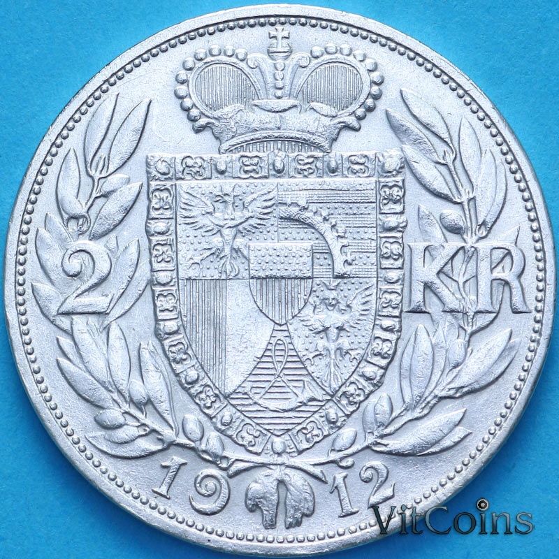 Монета Лихтенштейн 2 кроны 1912 год. Монета Лихтенштейн 2 кроны 1912 год.