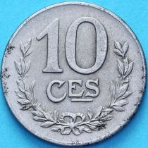 Люксембург 10 сантим 1921 год.