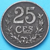 Люксембург 25 сантим 1919 год.