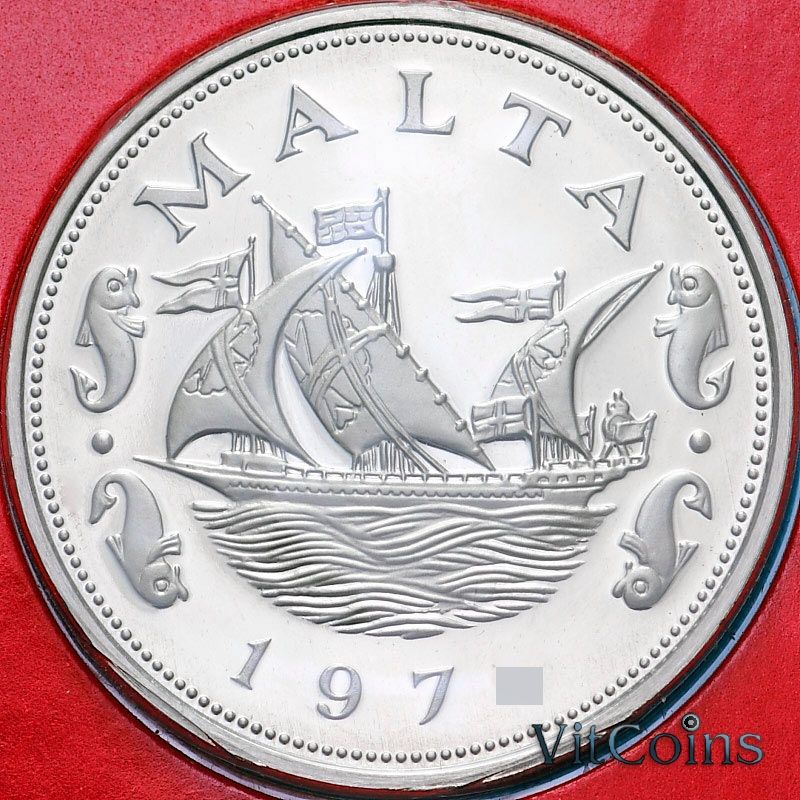 Монета Мальта 10 центов 1972 год. Пруф