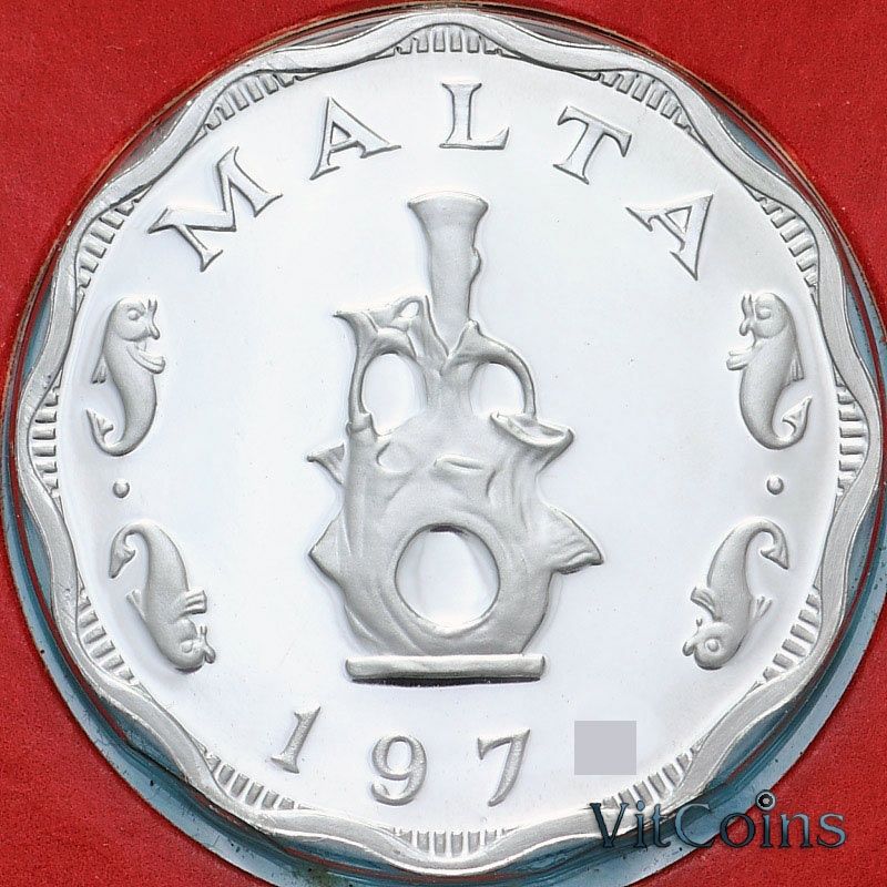 Монета Мальта 5 милс 1972 год. Пруф