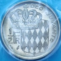 Монако 1/2 франка 1975 год. Ренье III. BU