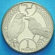 Монета Остров Мэн 1 фунт 2018 год. Сокол и ворона.