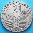 Монета Острова Мэн 1 крона 1992 год. Флаги острова Мэн и США.