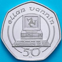 Остров Мэн 50 пенсов 1990 год. Компьютер.