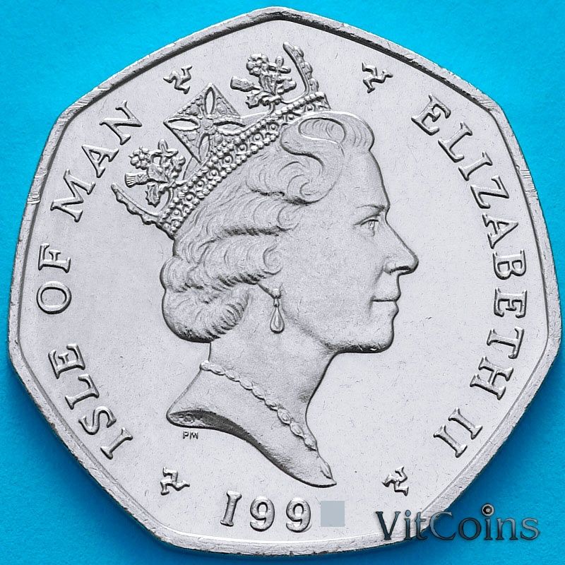 Монета Остров Мэн 50 пенсов 1990 год. Компьютер. Монета Остров Мэн 50 пенсов 1990 год. Компьютер.