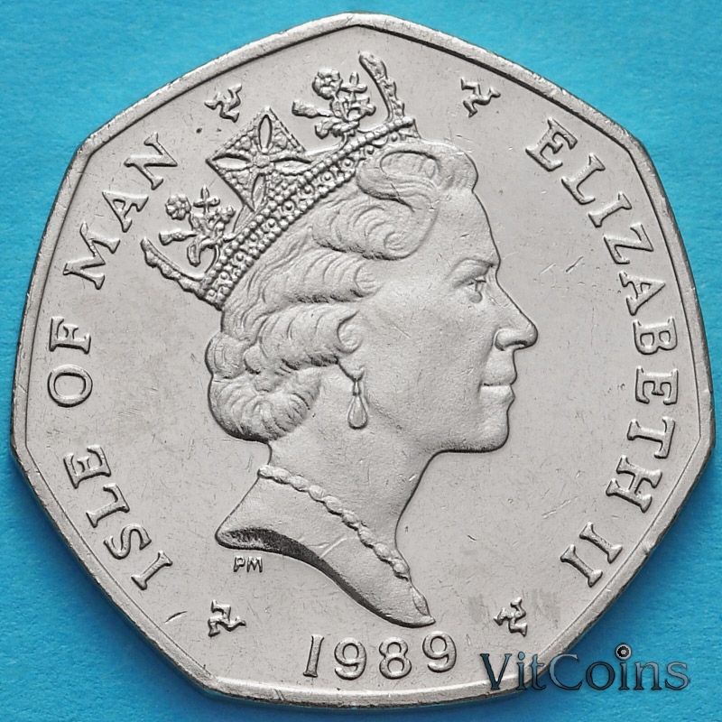 Монета Остров Мэн 20 пенсов 1989 год. Комбайн.