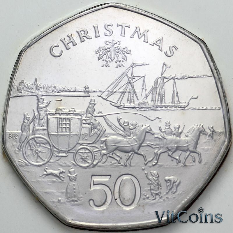 Монета Остров Мэн 50 пенсов 1980 год. Пруф