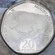 Монета Остров Мэн 20 пенсов 2023 год. Заяц-беляк. BU