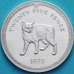 Монета Остров Мэн 25 пенсов 1975 год. Мэнская кошка. Серебро