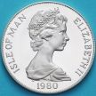 Монета Остров Мэн 1 крона 1980 год. Олимпиада, Лейк-Плэсид. Серебро. Пруф