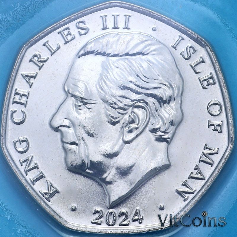 Монета Остров Мэн 50 пенсов 2024 год. Первый Гран-при острова Мэн в 1923 году. BU