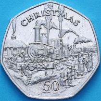 Остров Мэн 50 пенсов 1984 год. Рождество. АА