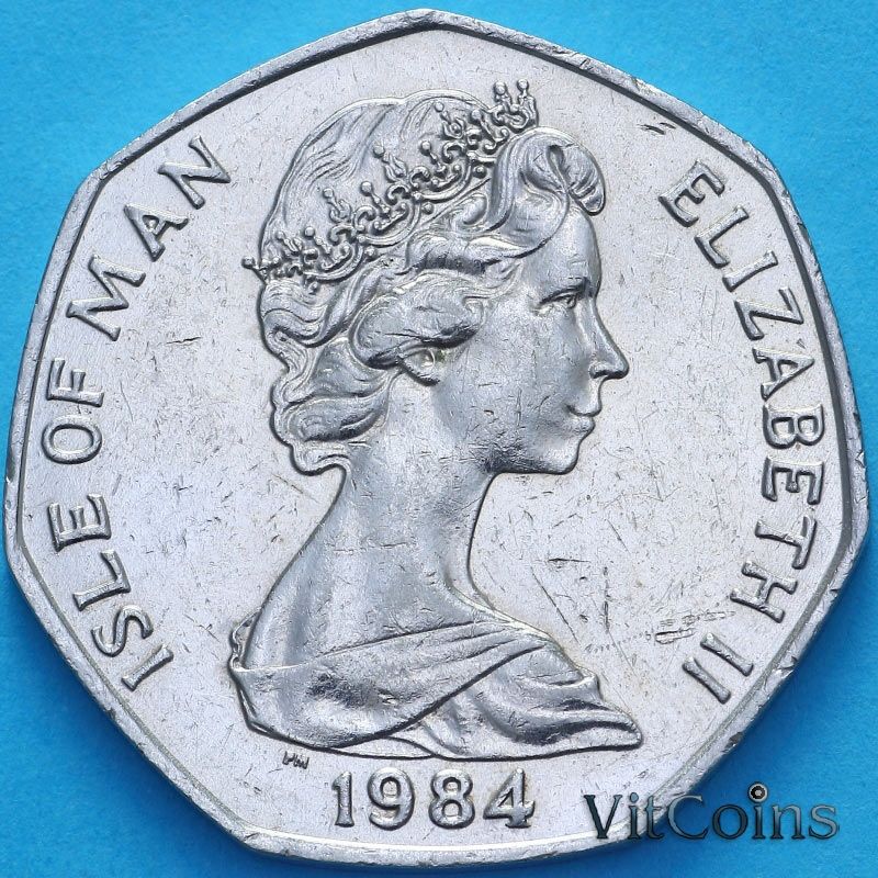 Монета Остров Мэн 50 пенсов 1984 год. Рождество. АА