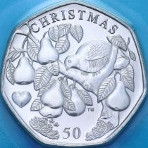 Остров Мэн 50 пенсов 2025 год. Куропатка. BU