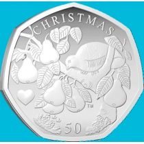 Остров Мэн 50 пенсов 2025 год. Куропатка. BU