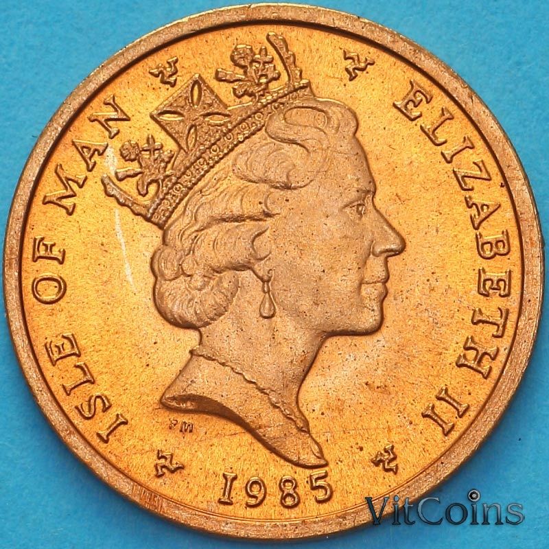 Монета Остров Мэн 1/2 пенни 1985 год.