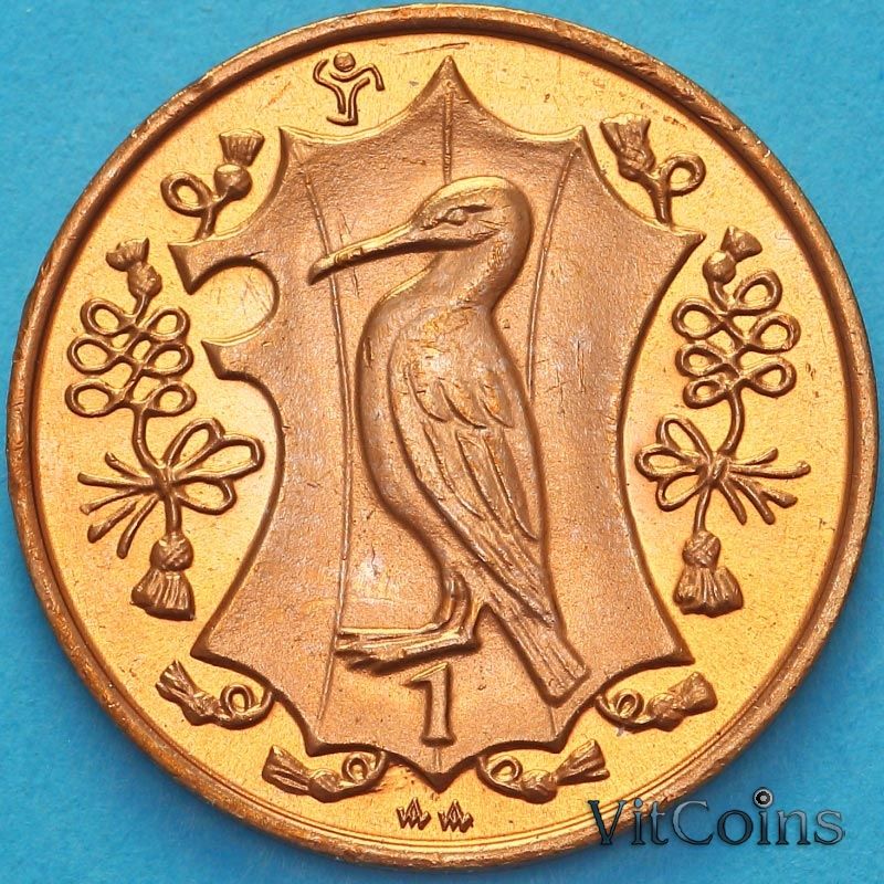 Монета Остров Мэн 1 пенни 1985 год. АА