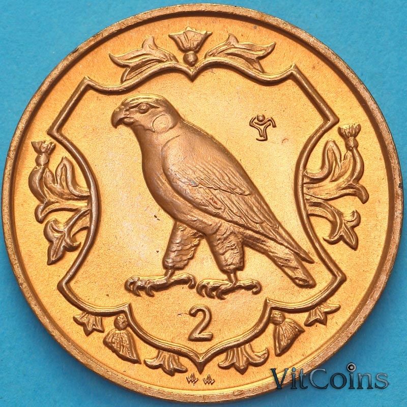 Монета Остров Мэн 2 пенса 1985 год. АА