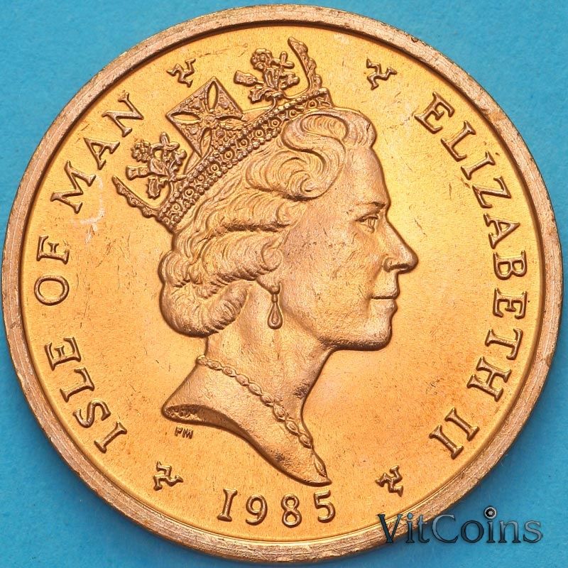 Монета Остров Мэн 2 пенса 1985 год. АА