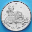 Монета Острова Мэн 1 крона 2011 год. Кошка турецкая ангора.