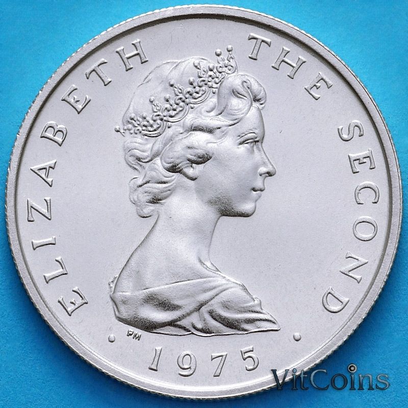 Монета Остров Мэн 5 новых пенсов 1975 год.