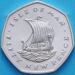 Монета Остров Мэн 50 новых пенсов 1975 год. Серебро.