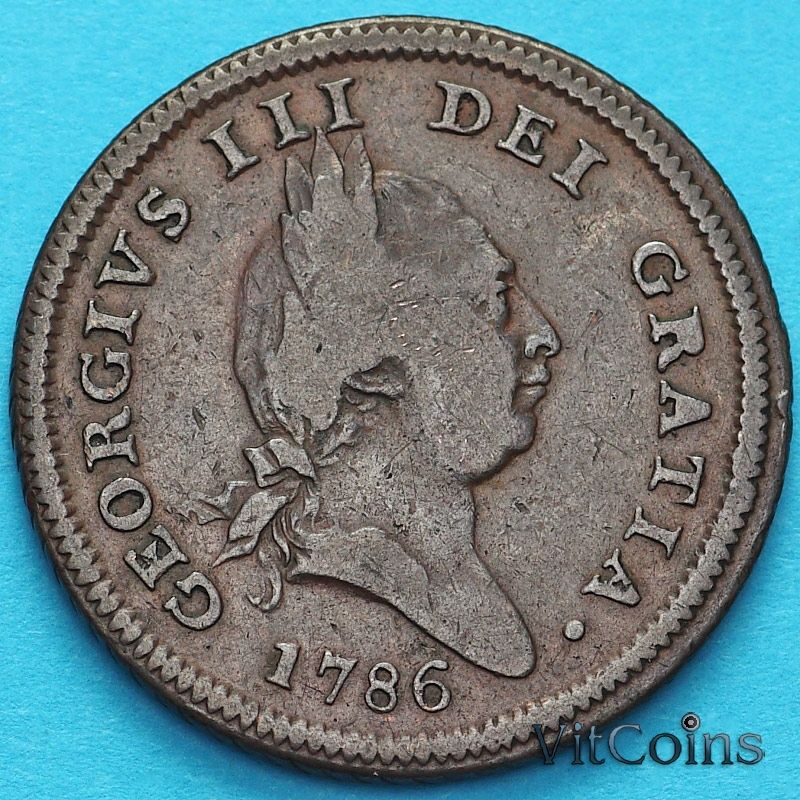 Монета Остров Мэн 1/2 пенни 1786 год. №2