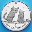 Монета Острова Мэн 1 крона 2001 год. Сомалийская кошка.