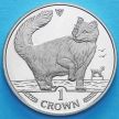Монета Острова Мэн 1 крона 1991 год. Норвежская лесная кошка.