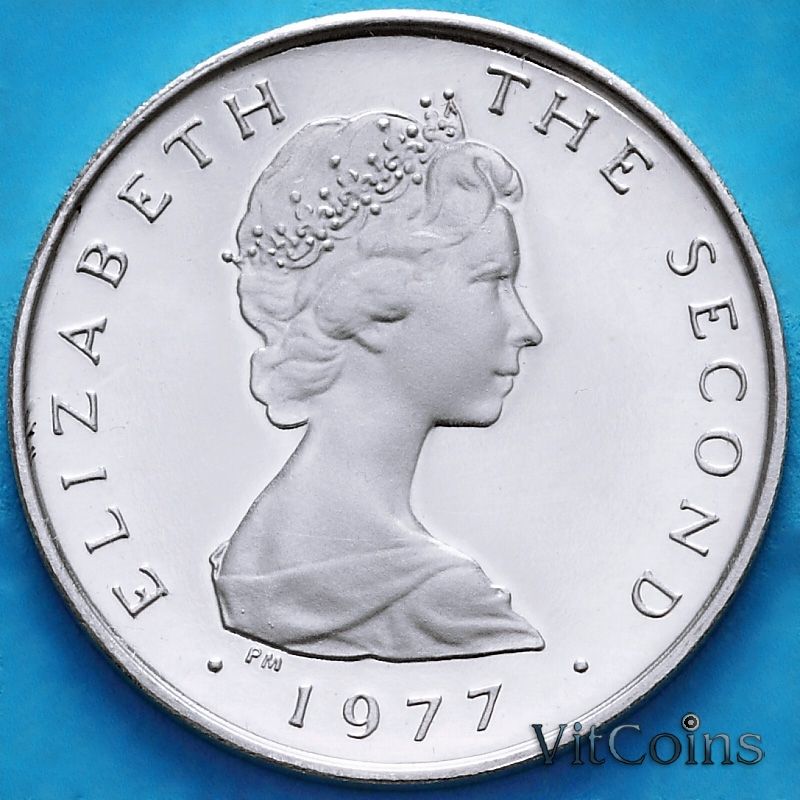 Монета Остров Мэн 1/2 пенни 1977 год. Пруф