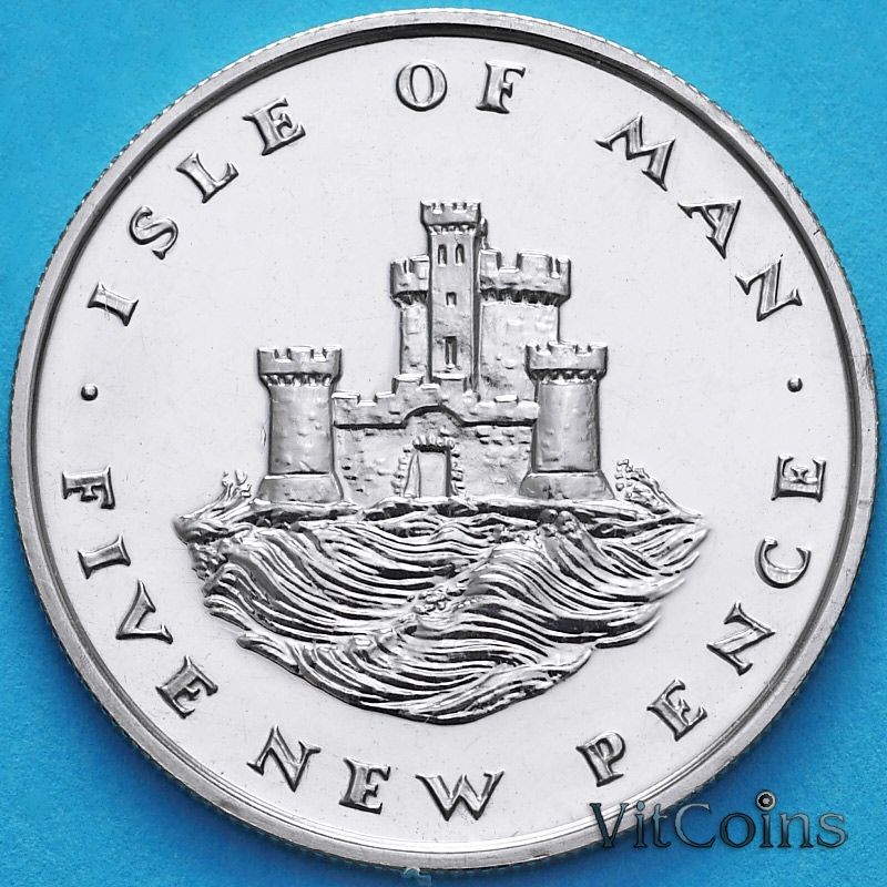 Монета Остров Мэн 5 новых пенсов 1971 год. Пруф