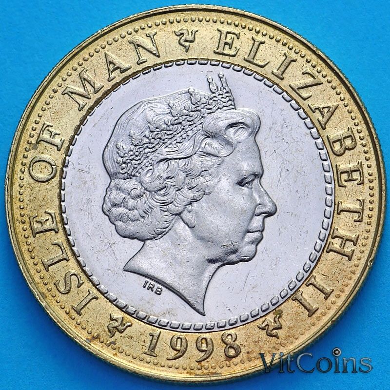 Монета Остров Мэн 2 фунта 1998 год. 