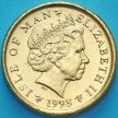 Монета Острова Мэн 1 фунт 1998 год. Крикет. Отметка на аверсе "Трискелион"