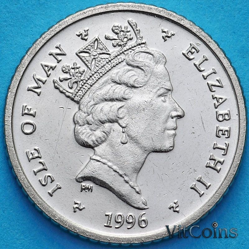 Монета Остров Мэн 5 пенсов 1996 год. Гольфист. АА Монета Остров Мэн 5 пенсов 1996 год. Гольфист. АА