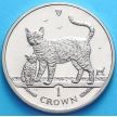 Монета Острова Мэн 1 крона 2002 год. Бенгальская кошка