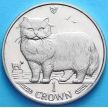 Монета Острова Мэн 1 крона 1989 год. Персидская кошка
