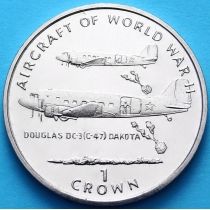 Остров Мэн 1 крона 1995 г. Дуглас C-47 Дакота