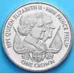 Монета Острова Мэн 1 крона 2011 г. Королева Елизавета II и Принц Филипп