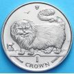 Монета Острова Мэн 1 крона 1997 год. Длинношерстная дымчатая кошка