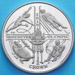 Монета Острова Мэн 1 крона 2009 год. Олимпиада в Ванкувере #1