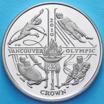 Остров Мэн 1 крона 2009 год. Олимпиада в Ванкувере #1