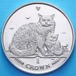 Монета Острова Мэн 1 крона 2015 год. Кошки Селкирк рекс.