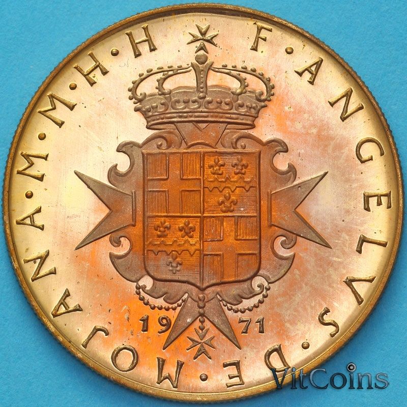 Монета Мальтийский орден 10 грани 1971 год. №2